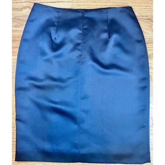 Cache’ Black Satin Short Evening Skirt Side Slit Lined Elegant Size 6 NWT - Picture 2 of 9